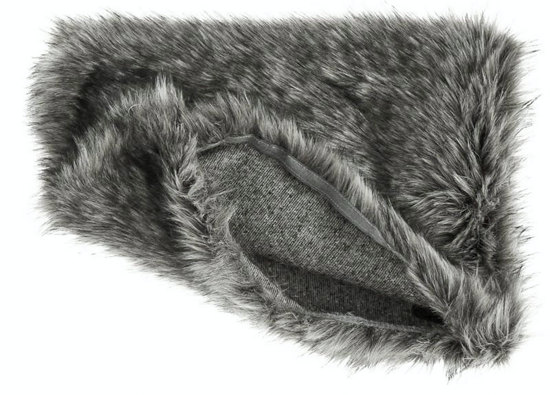 Decorative faux fur pillow GRANDE PINI brown grey